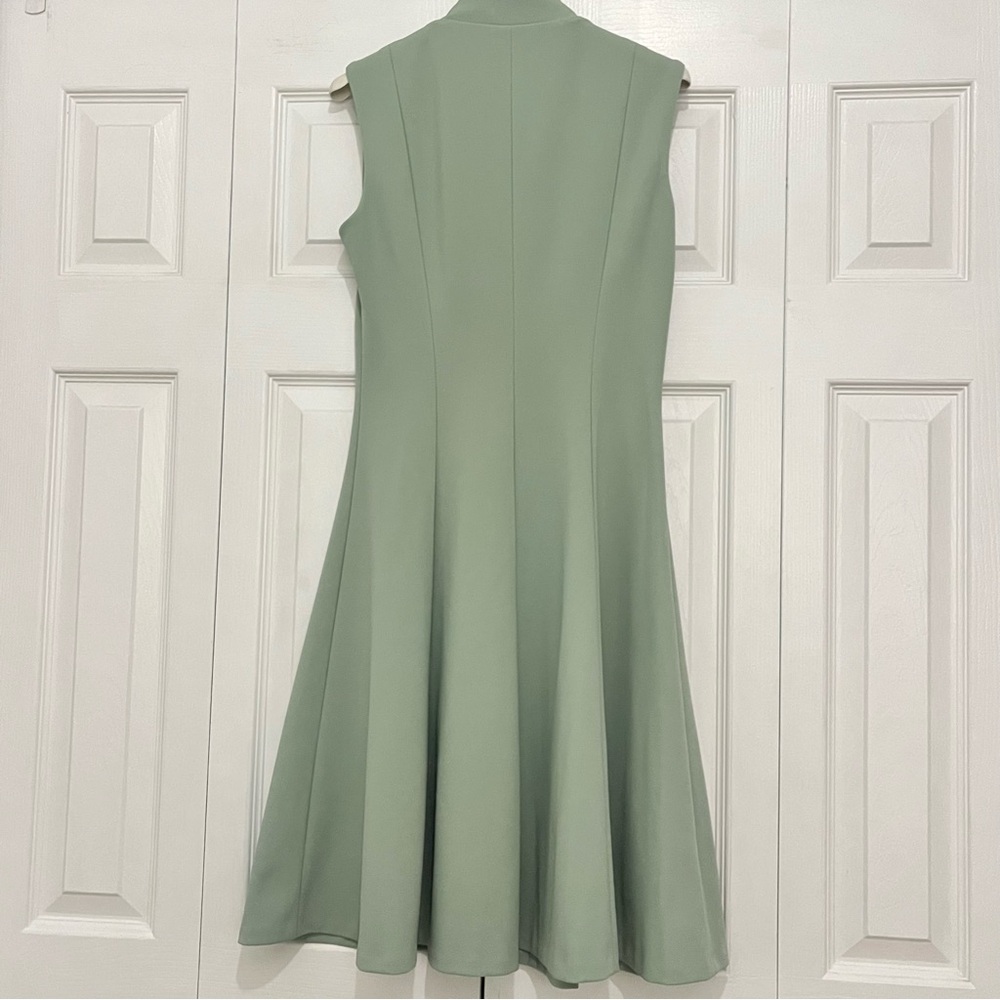 Calvin Klein Sleeveless A-Line Dress in Sage Mint - Picture 2 of 4